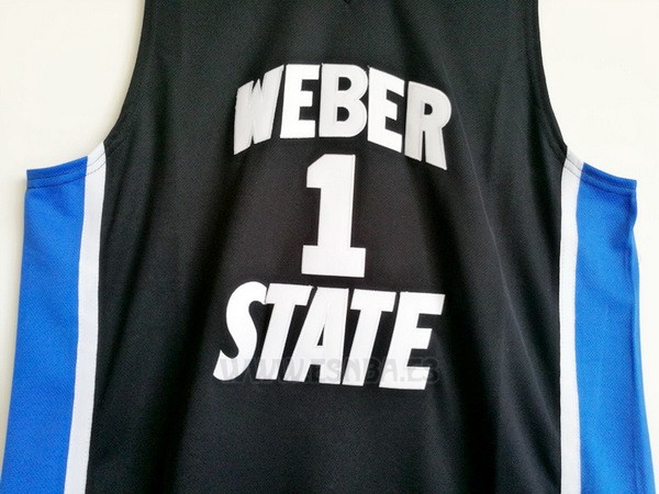 Camiseta NCAA Weber State University Damian Lillard #1 Negro